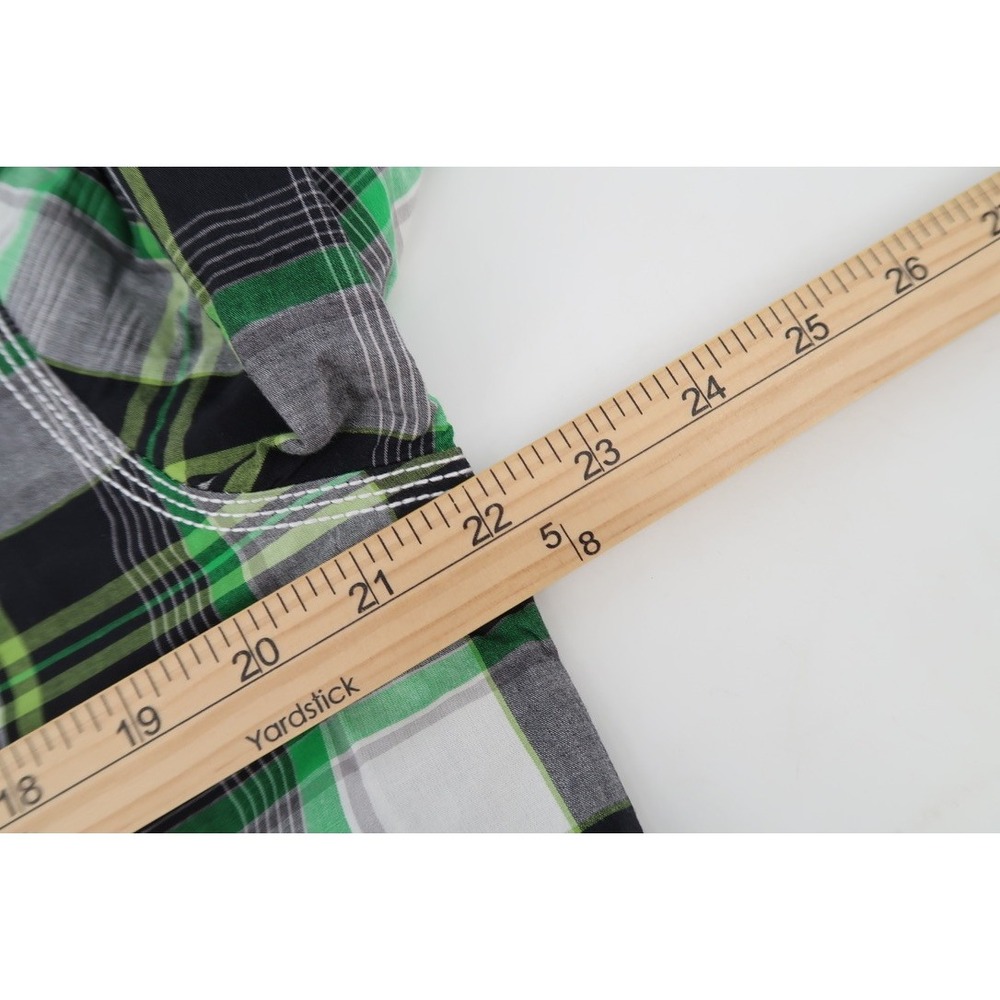 Rock Revival Button Down Shirt Mens Large Green Plaid Contrast Stitch BLE002 - Picture 8 of 11